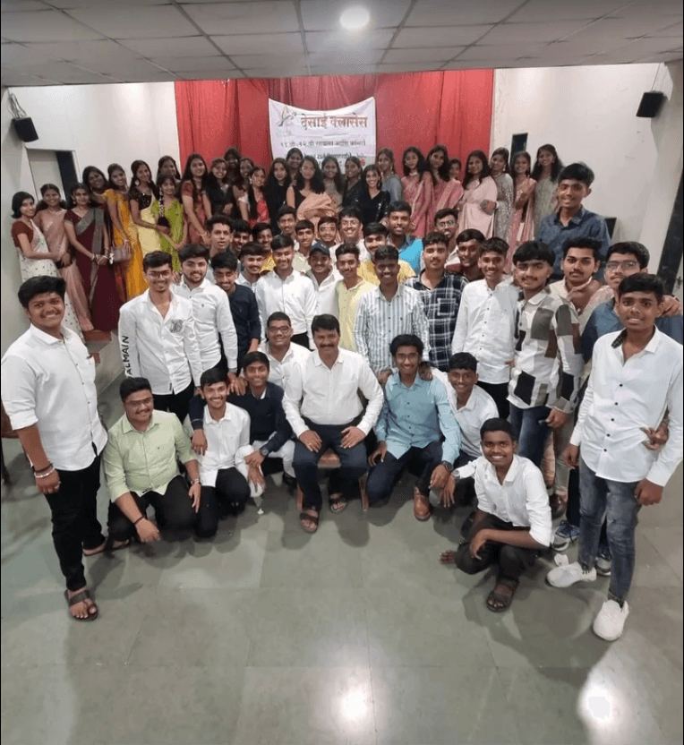 Student batch group photo at Desai Classes